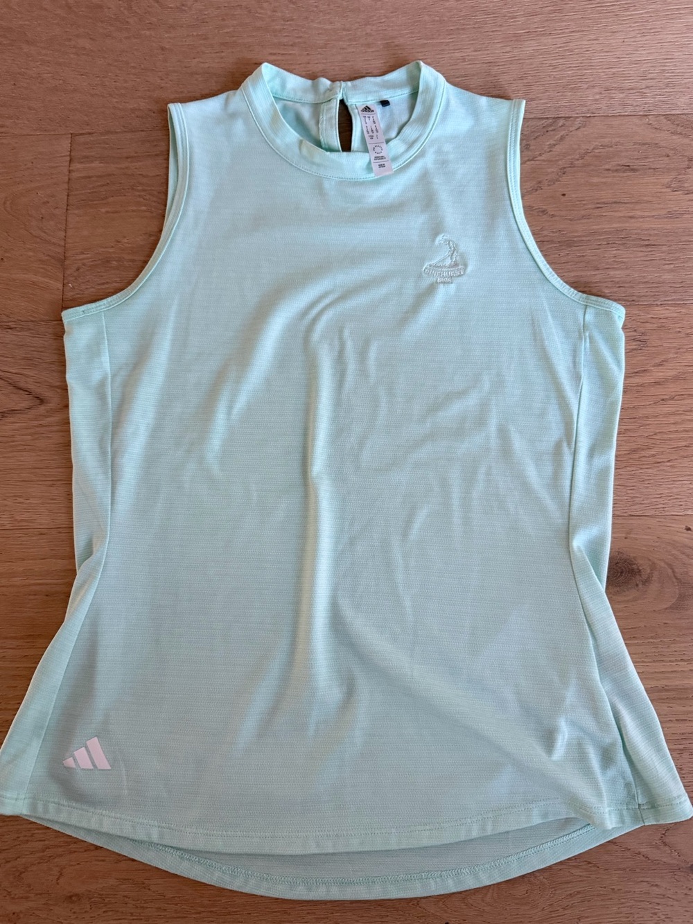 adidas Light Mint Pinehurst Embroidered Logo Athletic Top